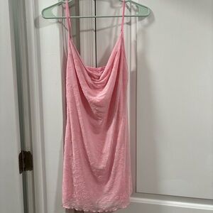 Pink Draped Slip Dress